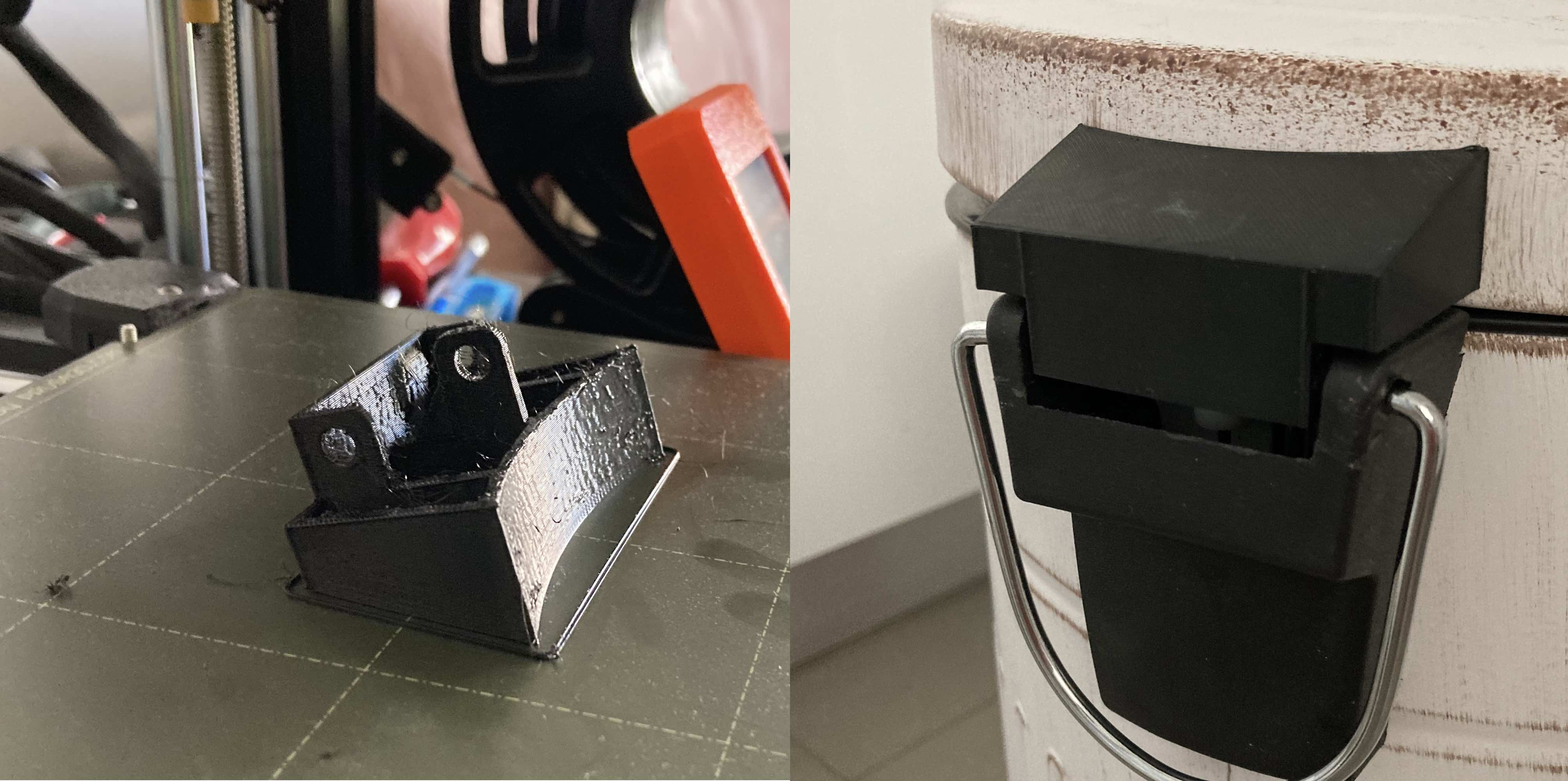 Printed hinge for a trash bin lid